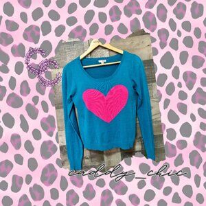 NWOT Cropped Bongo Heart Sweater Medium